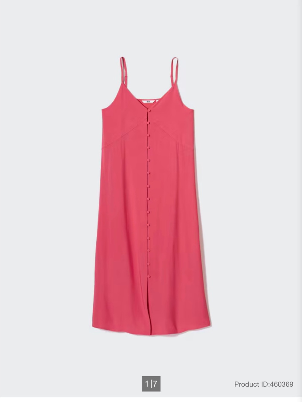 Uniqlo Button Down Pink Camisole Flare Dress